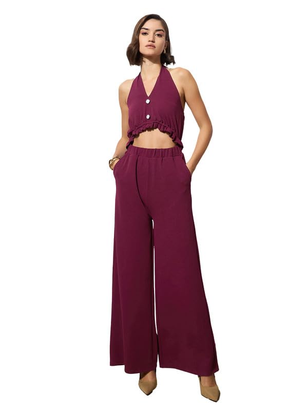 Barcino Black Knitted Halter Neck Cut-Out Jumpsuit